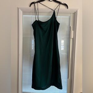 Blue Blush One Shoulder Teal Dress